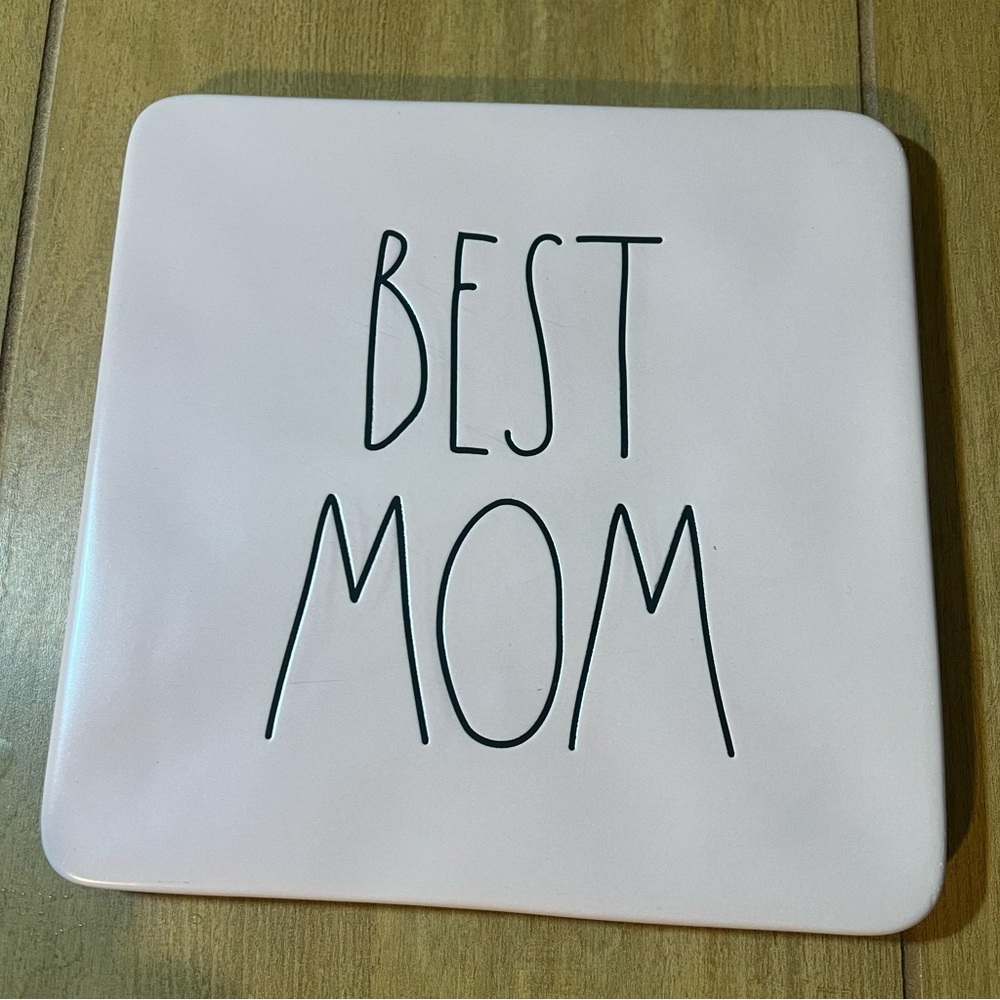 Rae Dunn Pink 'Best Mom' Trivet